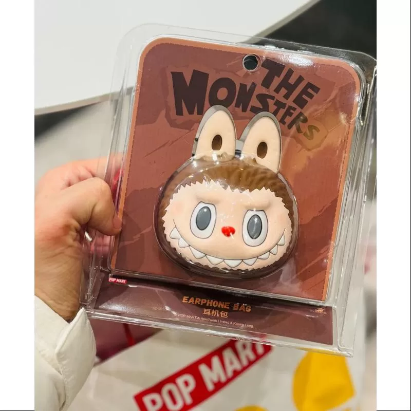 Bolsa para auriculares de silicona marrón Labubu The Monsters Originals (edición limitada)