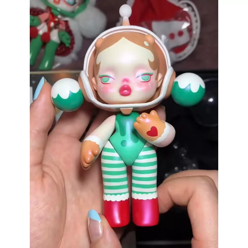 Figura de edición limitada de elfo pelirrojo navideño Skullpanda Baby