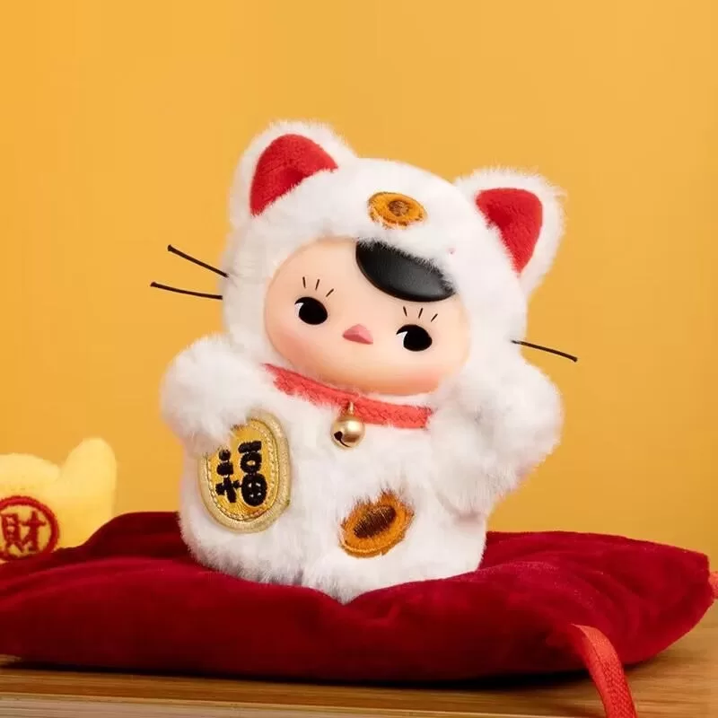 Gato de la suerte secreto de peluche de vinilo de la serie Roly Poly Kitty de PUCKY