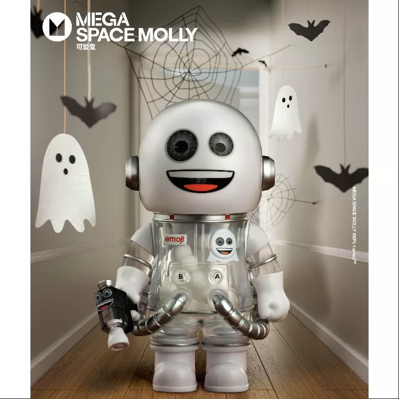 MEGA SPACE MOLLY 100% X emoji Serie PRECAUCIÓN EL FANTASMA ESTÁ AQUÍ