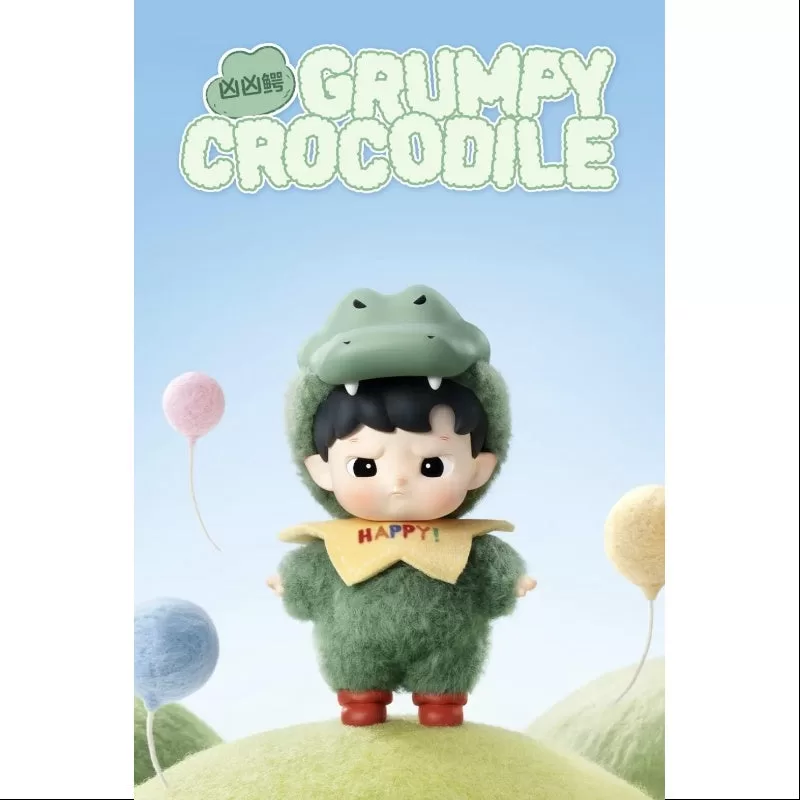 Peluche de vinilo de la serie Hacipupu “Snuggle With You” del cocodrilo gruñón