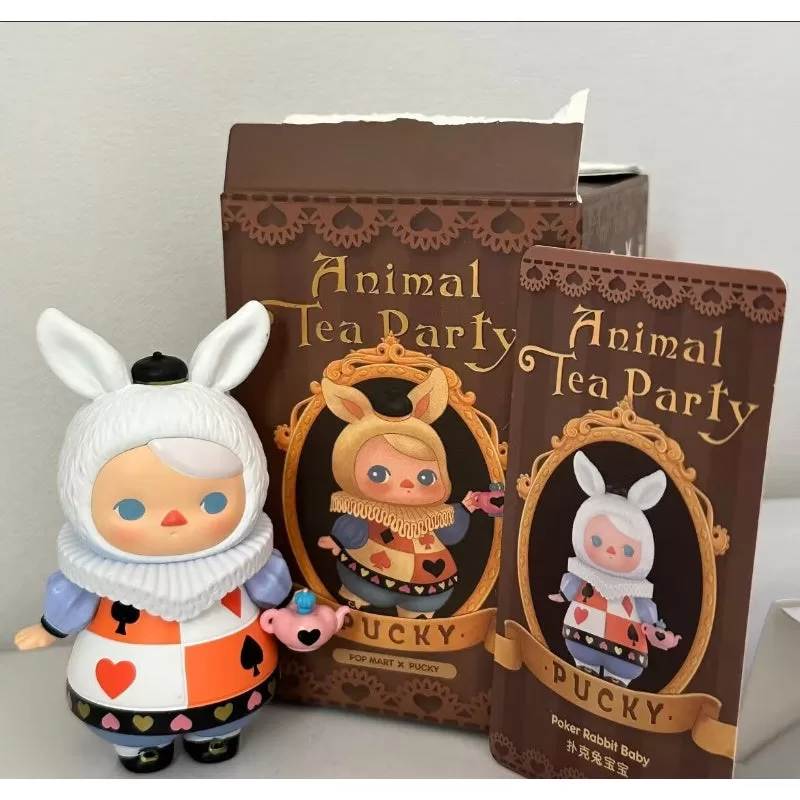 Serie de fiestas de té con animales PUCKY Conejo de póquer bebé
