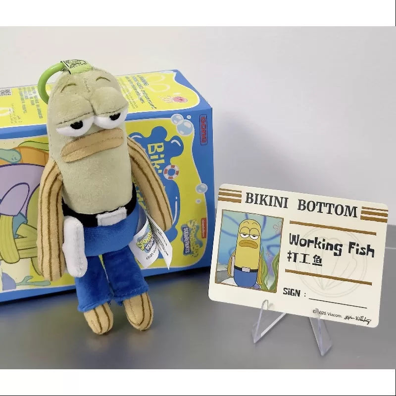 Serie de peluches caprichosos de Bikini Bottom Buddies, peces trabajadores