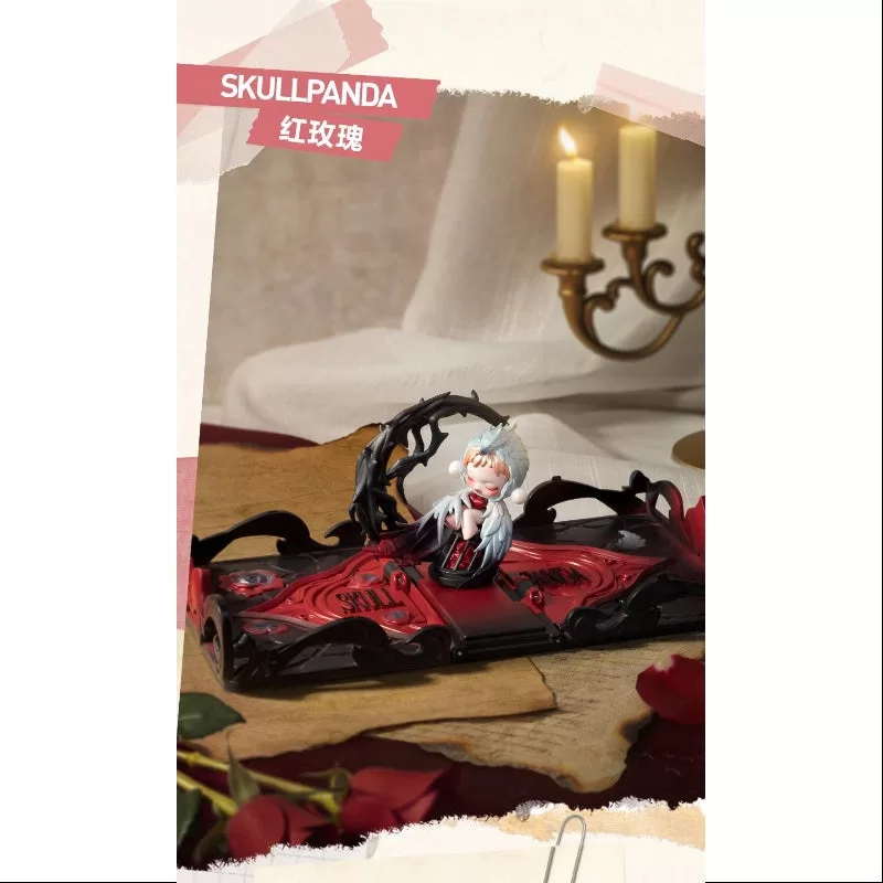 Serie de tarjetas de felicitación “Regalo para ti” de Skullpanda Pop Mart: Rosa roja de Skullpanda